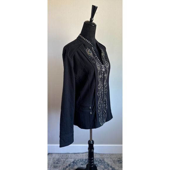 Crystaline by Mango Tango Swarovski Crystal Peacock Motif Western Jacket Size XL - Picture 3 of 7